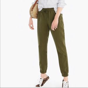 NWOT J.Crew Point Sur Linen seaside pant Loden 2
